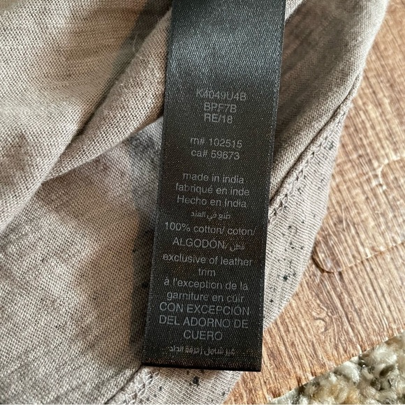 John Varvatos Henley Ink Splatter Print Shirt Greige Size Large - Picture 7 of 7